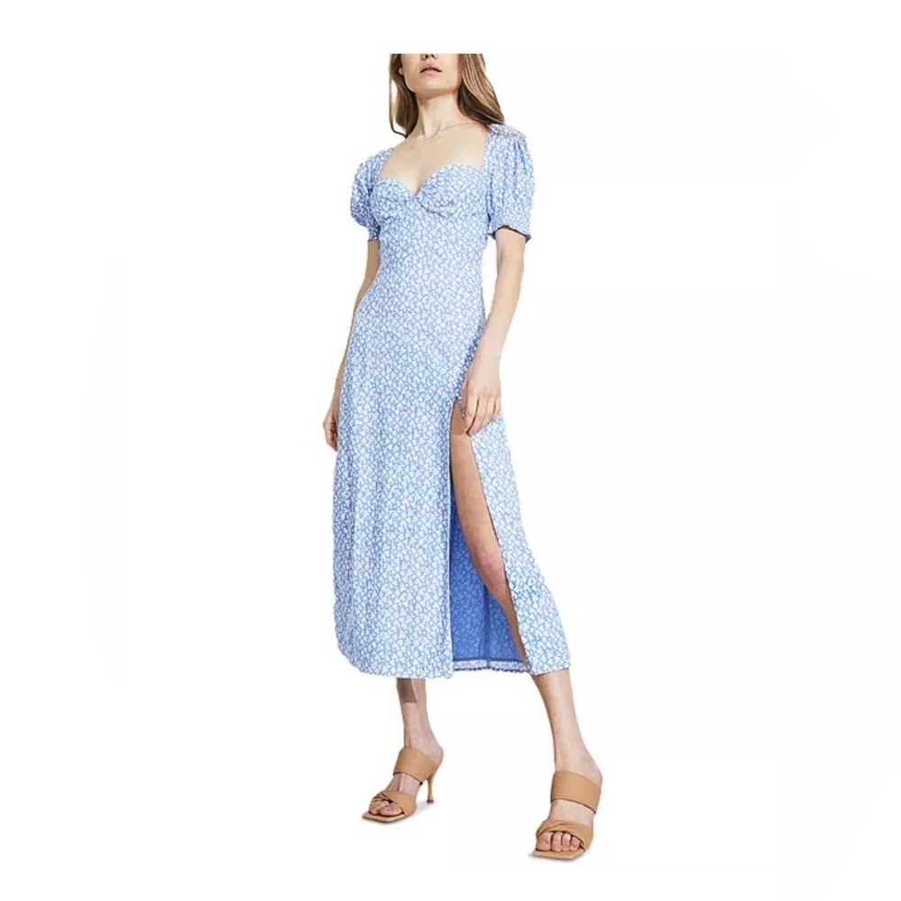 Bardot Light Blue Floral Midi Dress Size S